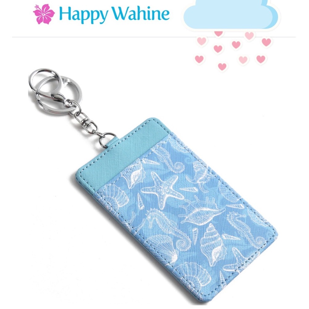Card Case April Seahorse Shell Blue by Happy Wahine